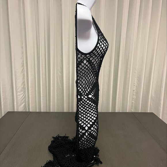 Hera Collection Black Knit Crochet Cover-Up Dress - Picture 3 of 5